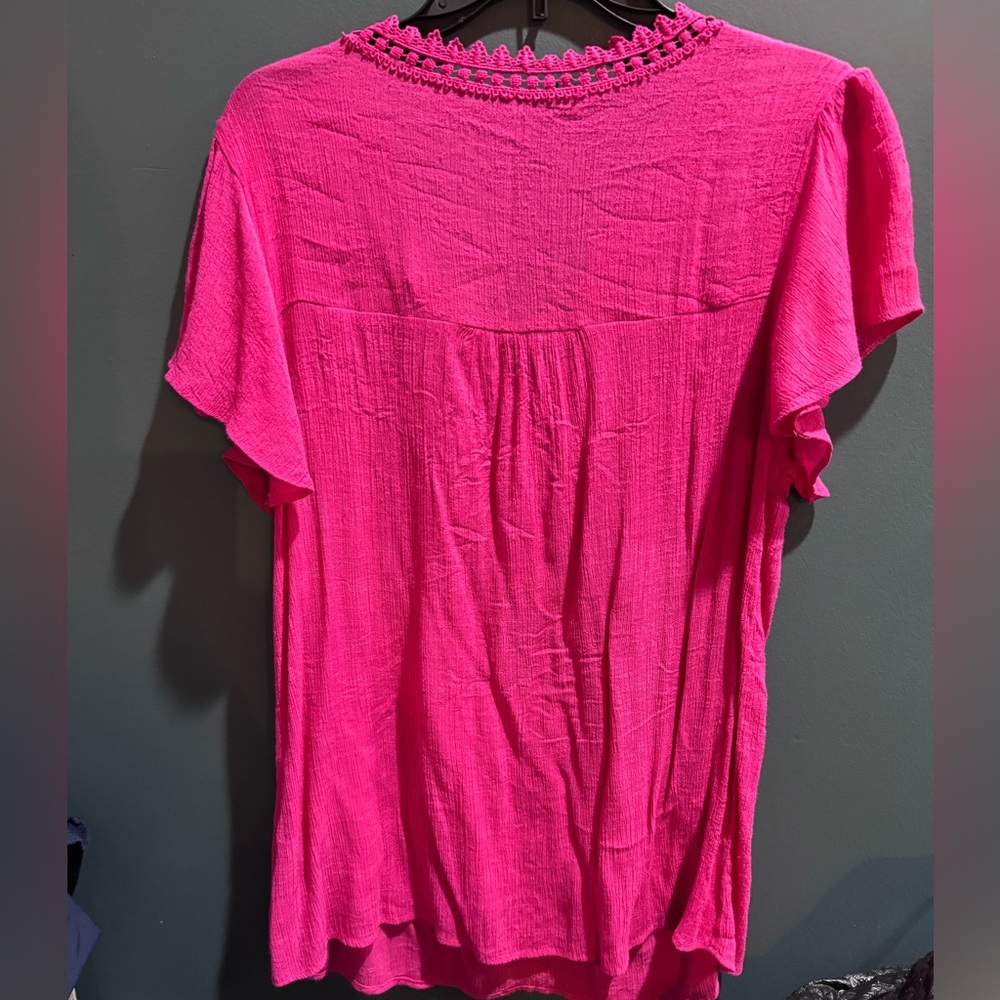 Pink Ruffled Women's Top - Picture 3 of 3